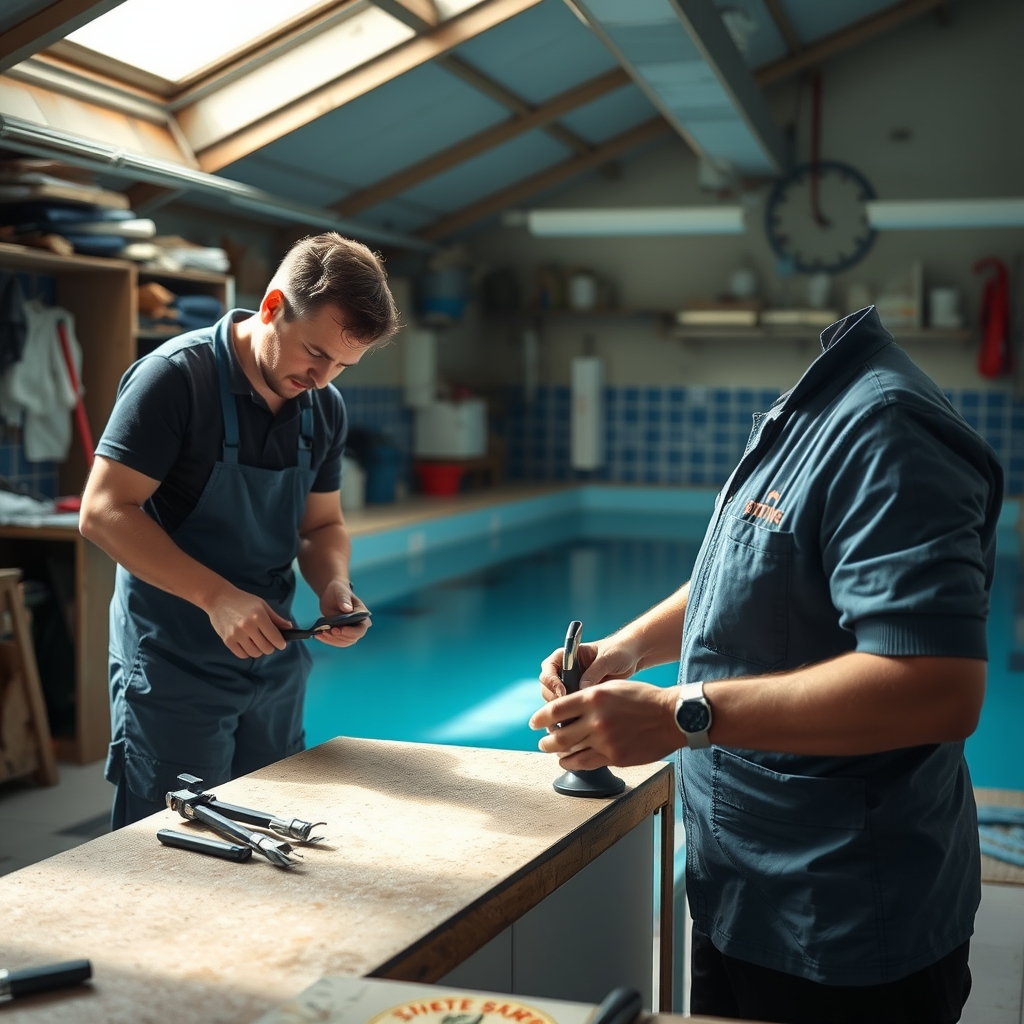 atelier de entretien de piscine (illustration)
