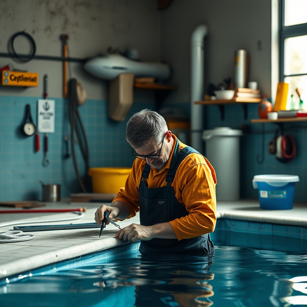 atelier de entretien de piscine (illustration)